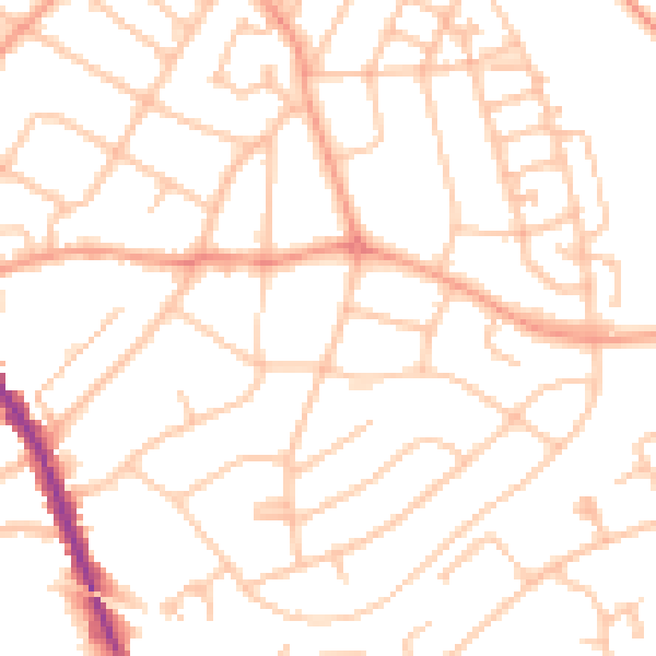 Daytime road noise heatmap for WS3 1BD