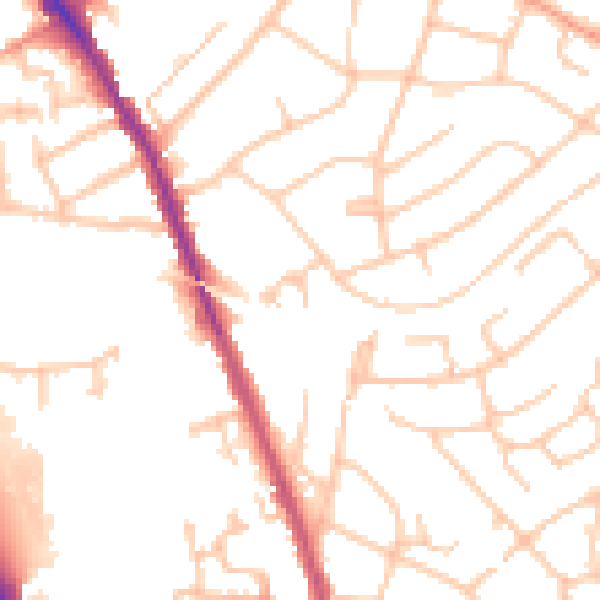 Daytime road noise heatmap for WS3 1BF