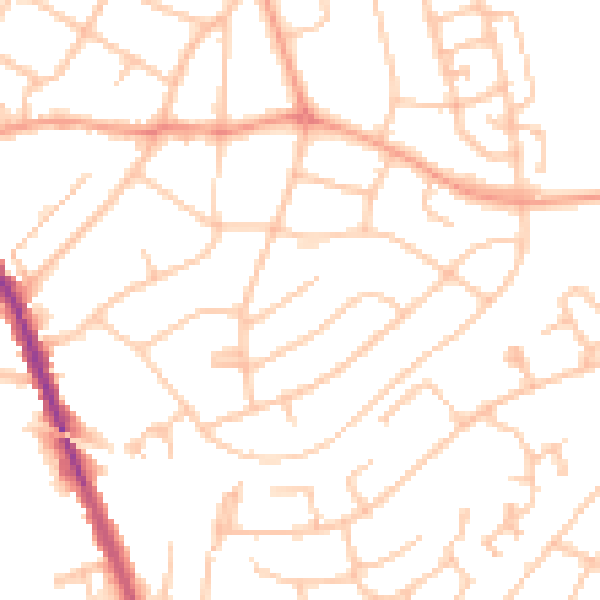 Daytime road noise heatmap for WS3 1BG