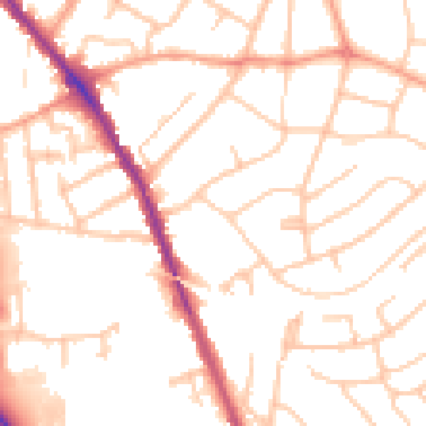 Daytime road noise heatmap for WS3 1BH