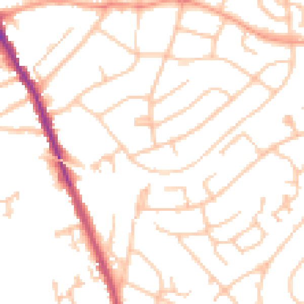 Daytime road noise heatmap for WS3 1BJ