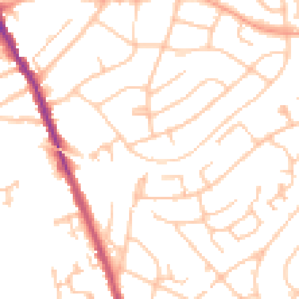 Daytime road noise heatmap for WS3 1BL