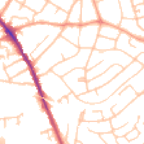 Daytime road noise heatmap for WS3 1BQ