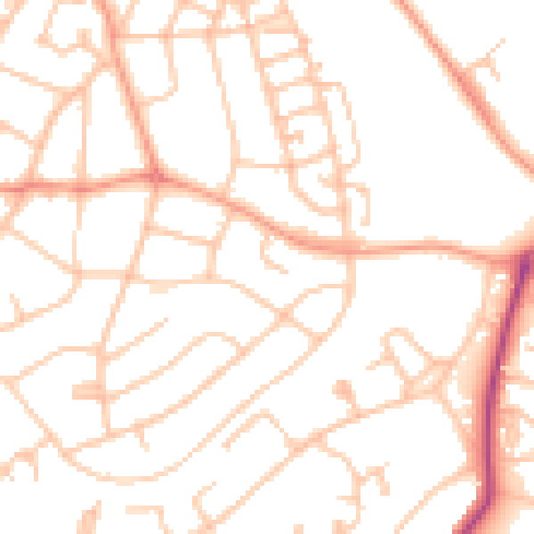 Daytime road noise heatmap for WS3 1BU