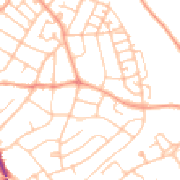 Daytime road noise heatmap for WS3 1BX