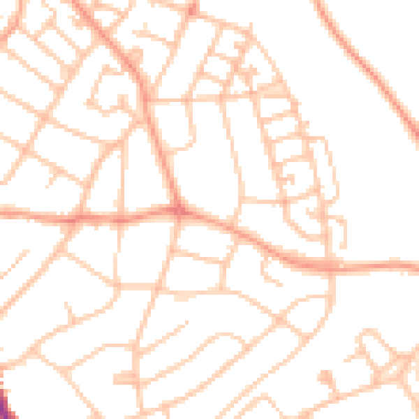 Daytime road noise heatmap for WS3 1BY