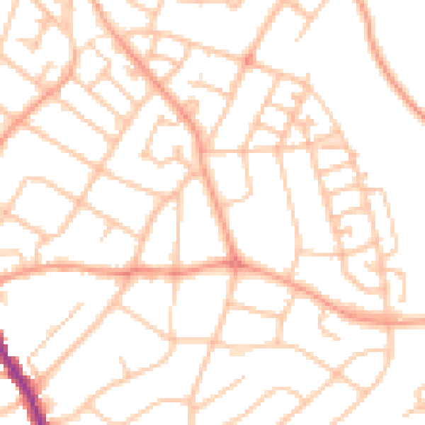 Daytime road noise heatmap for WS3 1BZ