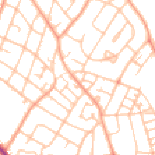 Daytime road noise heatmap for WS3 1DA