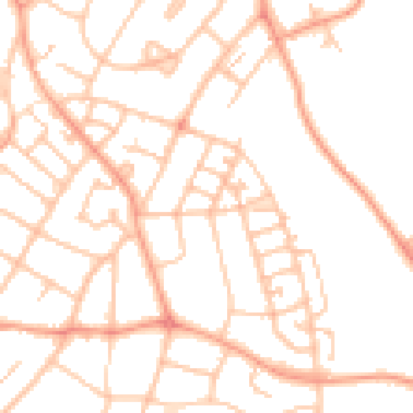 Daytime road noise heatmap for WS3 1DD