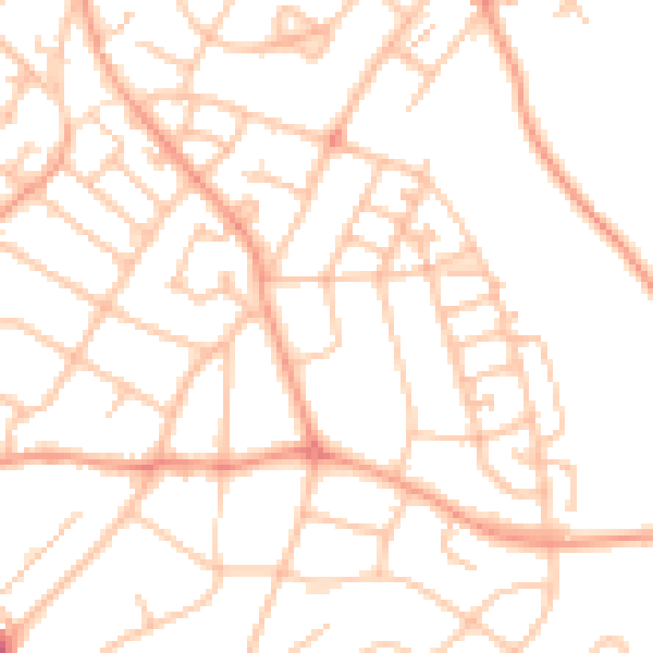 Daytime road noise heatmap for WS3 1DE