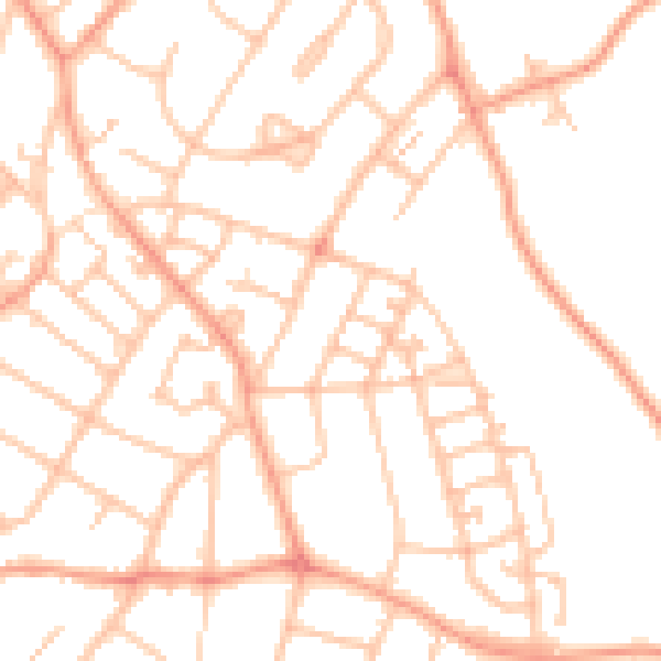 Daytime road noise heatmap for WS3 1DG