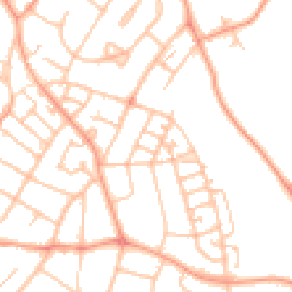 Daytime road noise heatmap for WS3 1DJ