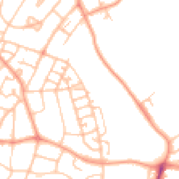 Daytime road noise heatmap for WS3 1EG