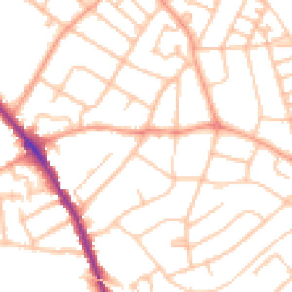 Daytime road noise heatmap for WS3 1ER