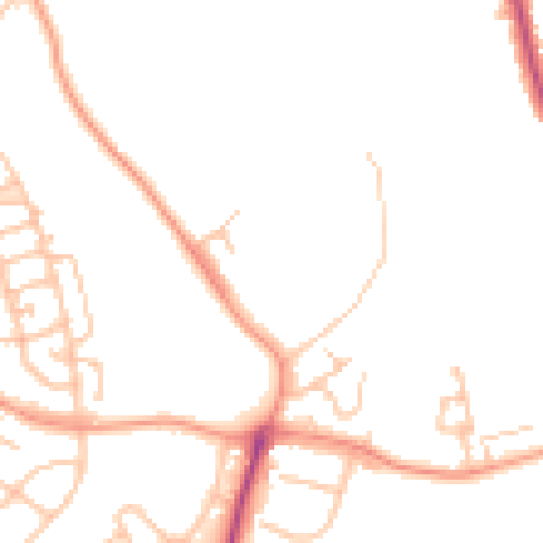 Daytime road noise heatmap for WS3 1FE