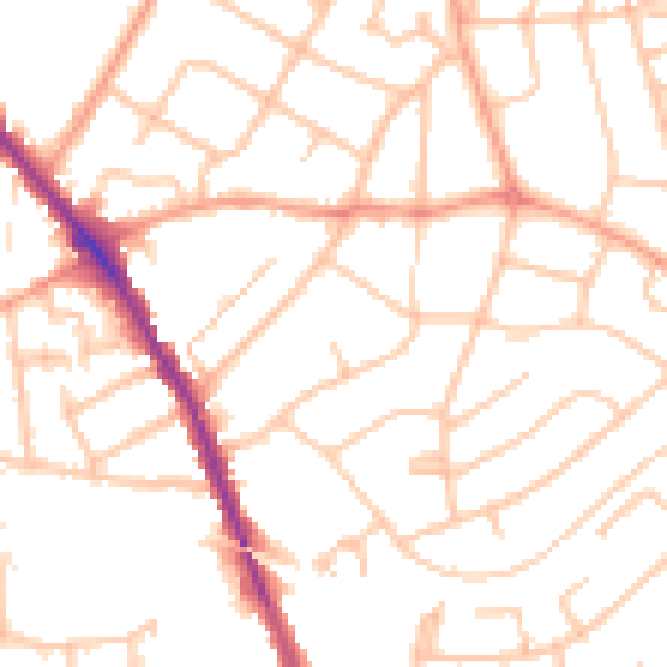 Daytime road noise heatmap for WS3 1HA