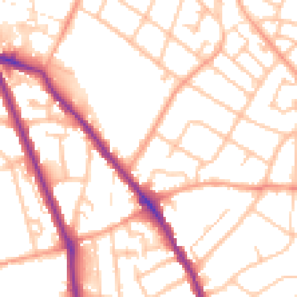 Daytime road noise heatmap for WS3 1HG