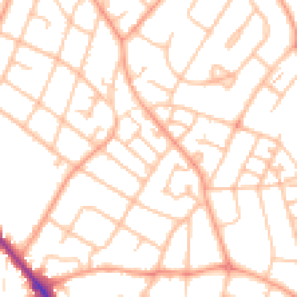 Daytime road noise heatmap for WS3 1LN