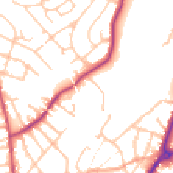 Daytime road noise heatmap for WS3 1PW