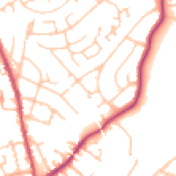 Daytime road noise heatmap for WS3 1QB