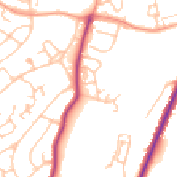 Daytime road noise heatmap for WS3 1QX