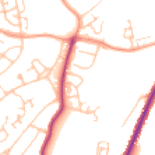 Daytime road noise heatmap for WS3 1RB