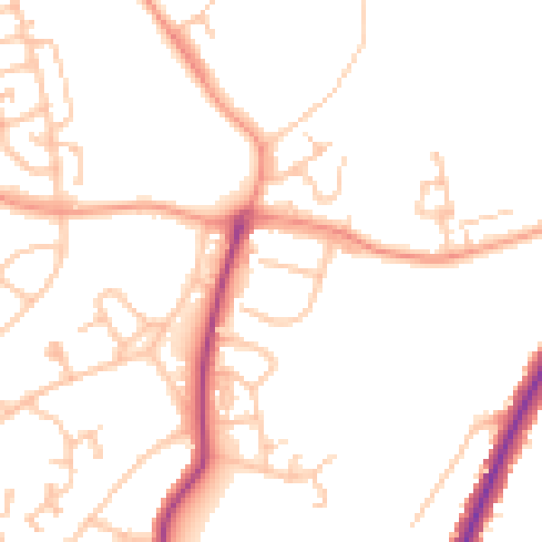 Daytime road noise heatmap for WS3 1RP