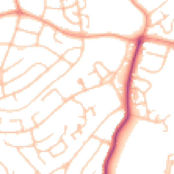 Daytime road noise heatmap for WS3 1SP