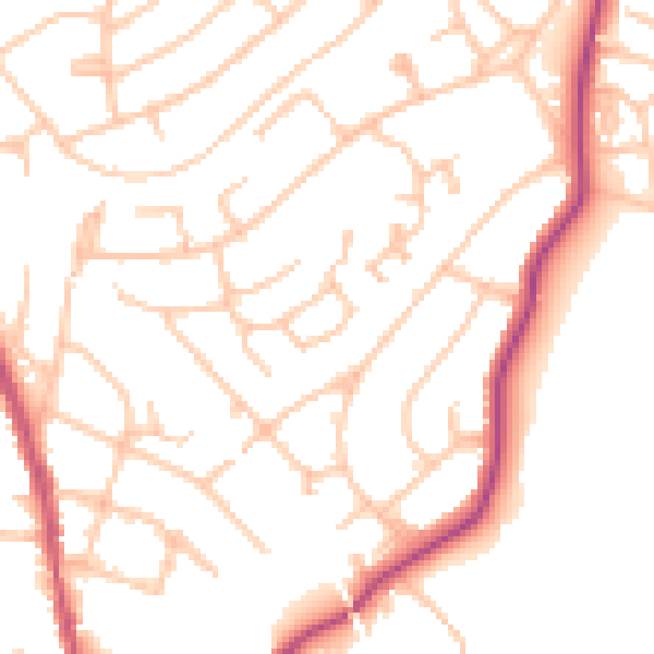 Daytime road noise heatmap for WS3 1TE