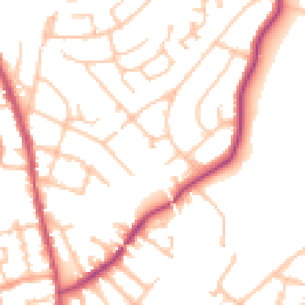 Daytime road noise heatmap for WS3 1TF