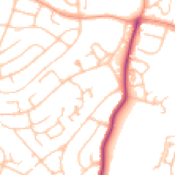 Daytime road noise heatmap for WS3 1TS