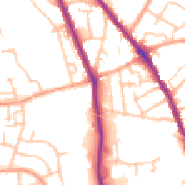 Daytime road noise heatmap for WS3 2AD