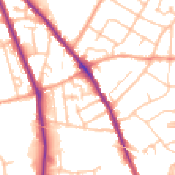 Daytime road noise heatmap for WS3 2AR