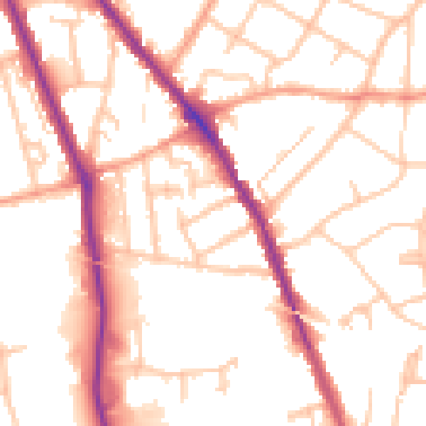 Daytime road noise heatmap for WS3 2AT