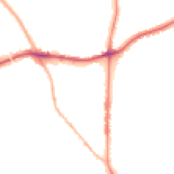 Night-time road noise heatmap for WS3 2EZ