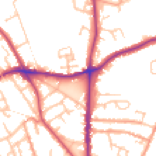 Daytime road noise heatmap for WS3 2JL