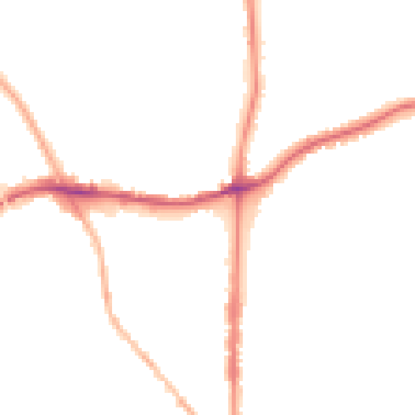 Night-time road noise heatmap for WS3 2JL