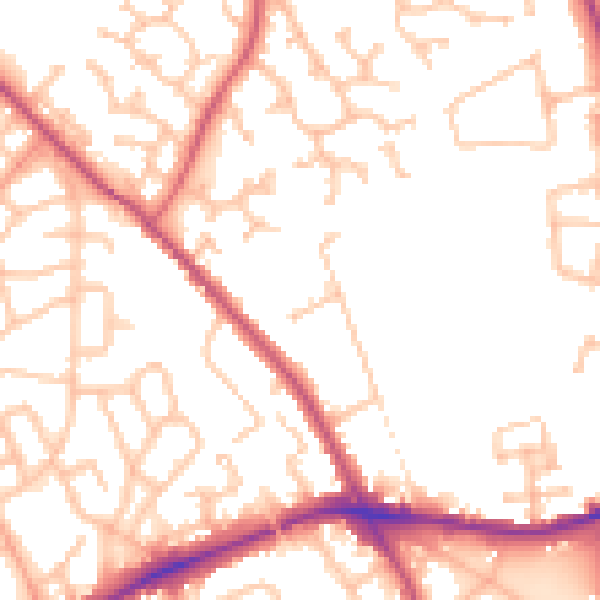 Daytime road noise heatmap for WS3 2JX