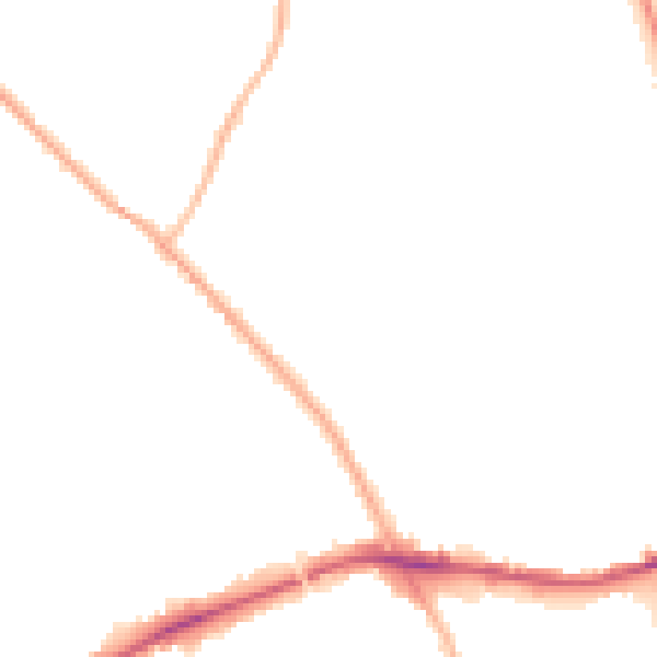 Night-time road noise heatmap for WS3 2JX