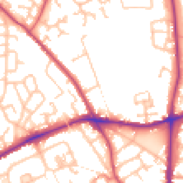 Daytime road noise heatmap for WS3 2JY