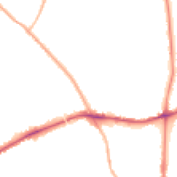 Night-time road noise heatmap for WS3 2JY