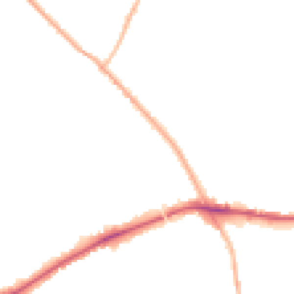 Night-time road noise heatmap for WS3 2JZ