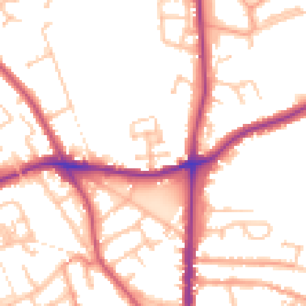 Daytime road noise heatmap for WS3 2LG