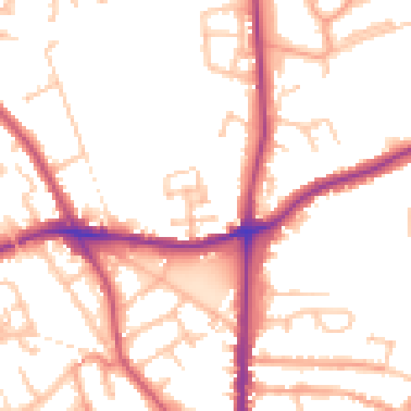 Daytime road noise heatmap for WS3 2LH