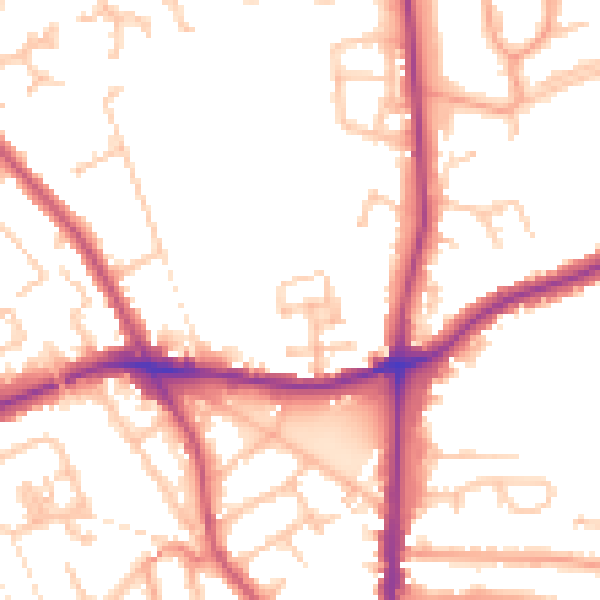 Daytime road noise heatmap for WS3 2LL