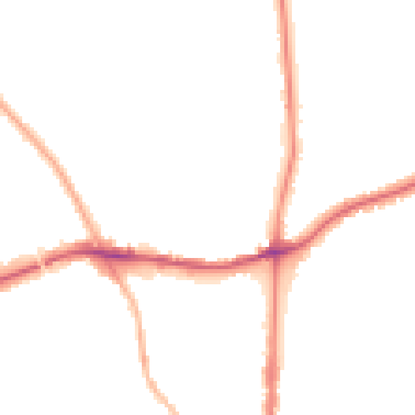 Night-time road noise heatmap for WS3 2LL