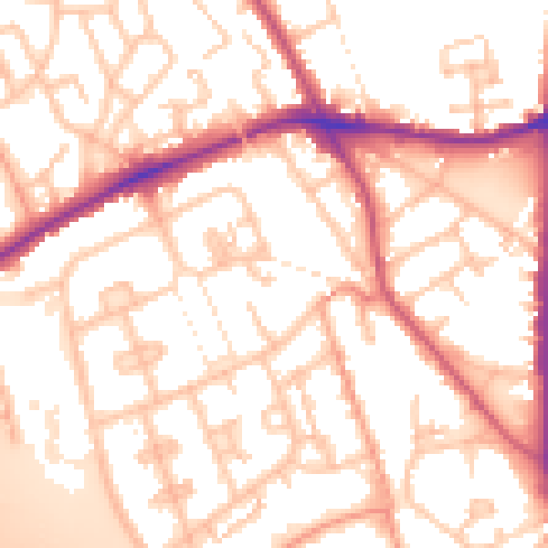 Daytime road noise heatmap for WS3 2NY