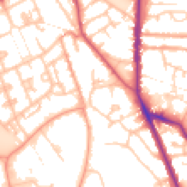 Daytime road noise heatmap for WS3 2PG