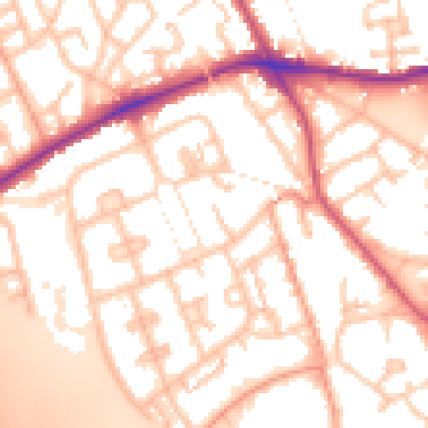 Daytime road noise heatmap for WS3 2QL