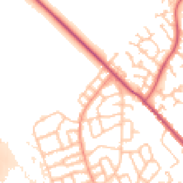 Daytime road noise heatmap for WS3 2TW